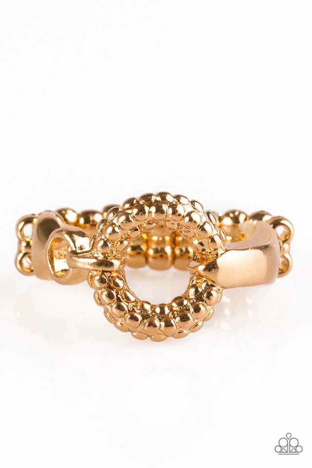 Anillo Paparazzi ~ Rebel Chic - Oro