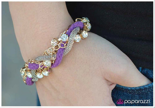 Paparazzi Bracelet ~ Twisted Treasure - Purple