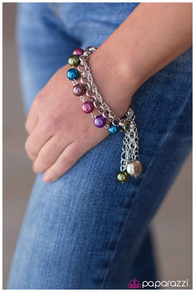 teasingly tie dye multi bracelet paparazzi