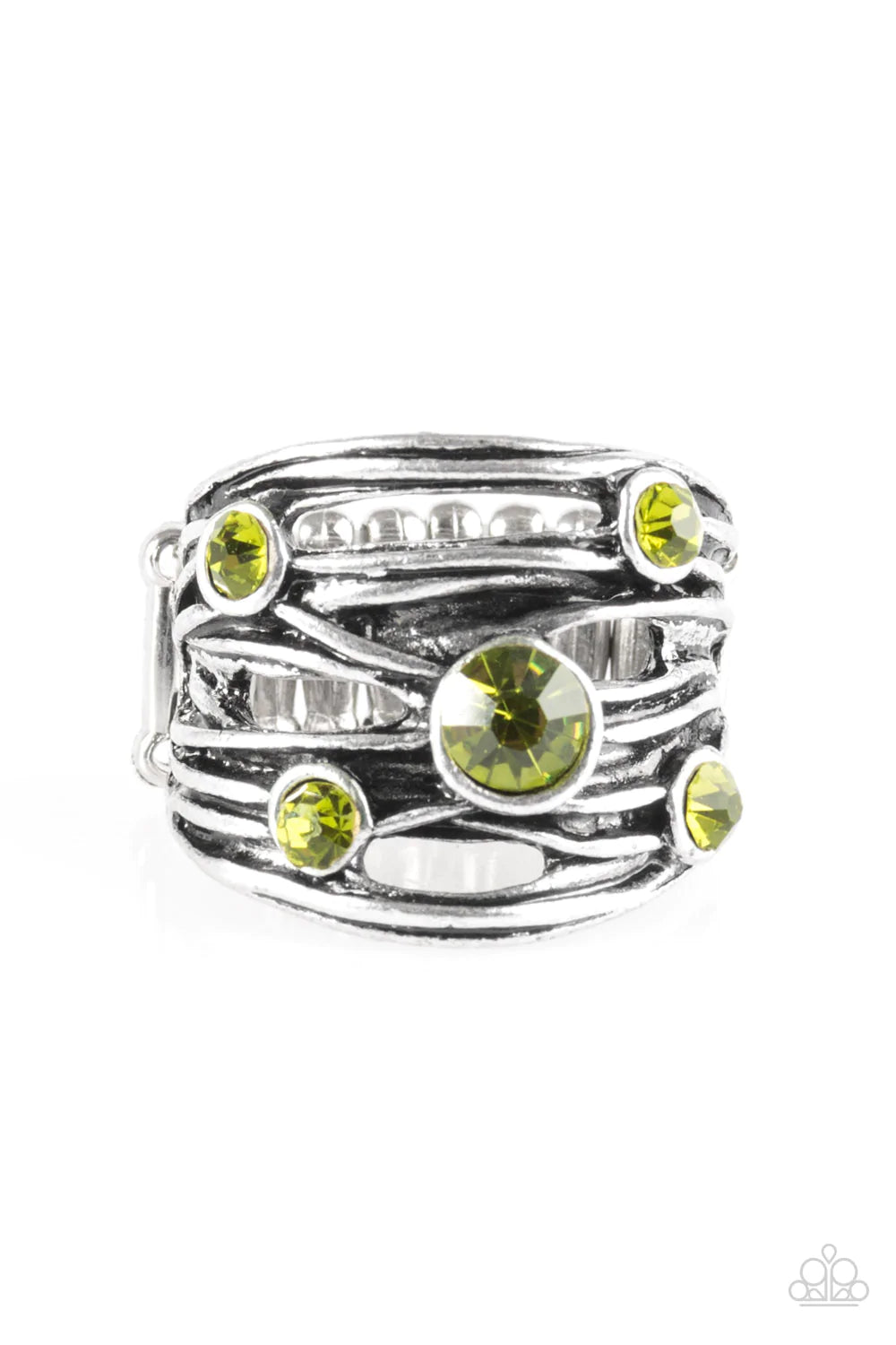 Anillo Paparazzi ~ Sparkle Struck - Verde