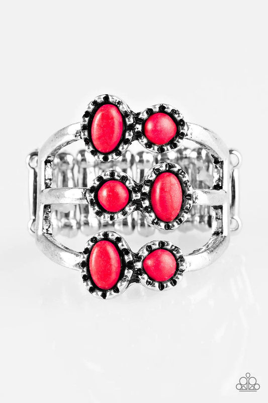 Anillo Paparazzi ~ Palos y STONEHENGE - Rojo