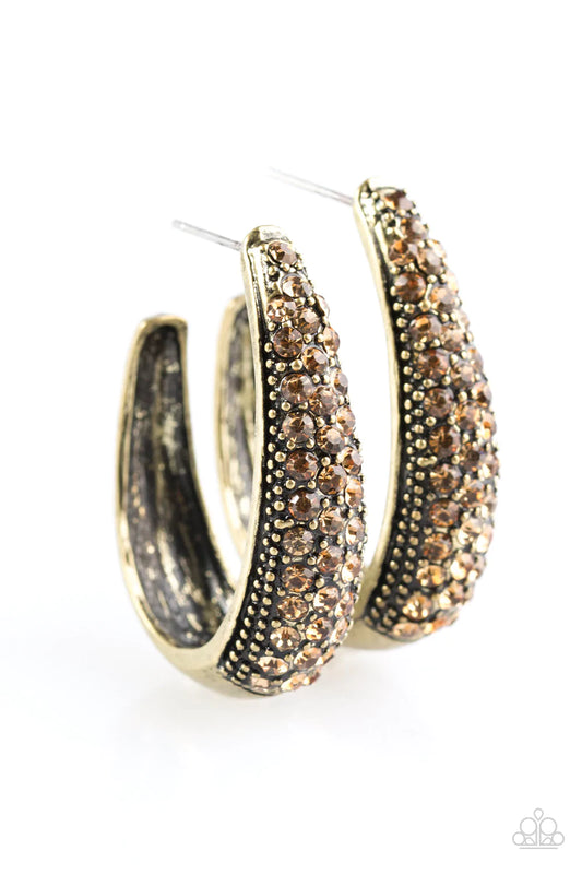 Paparazzi Earring ~ Glitter Jam - Brass