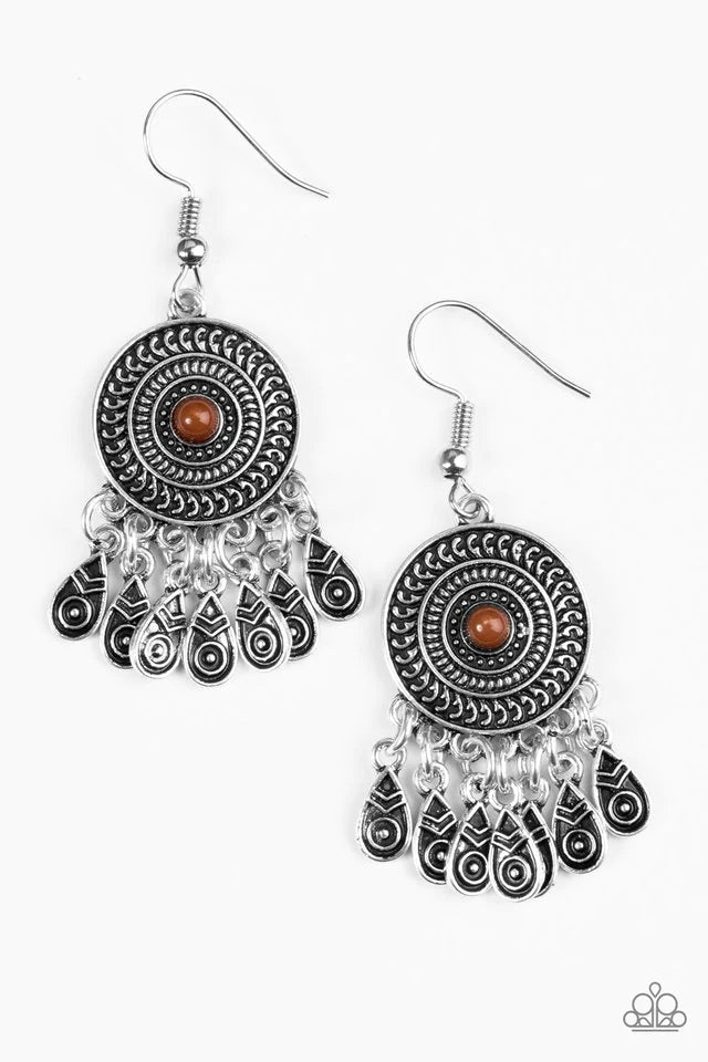 Paparazzi Earring ~ Sahara Sunsets - Brown