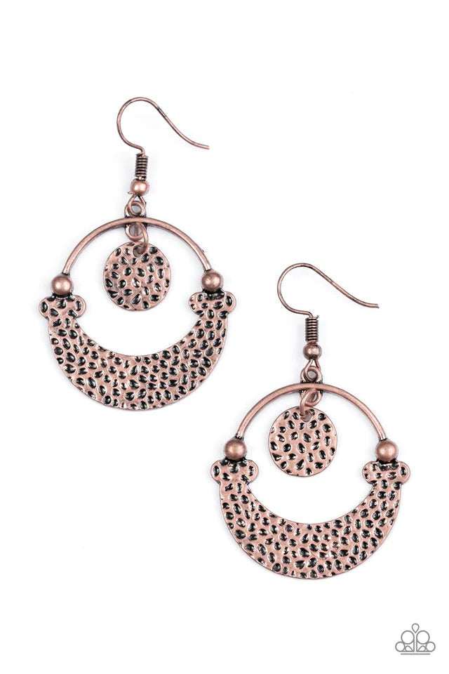 Paparazzi Earring ~ Under the Hammer - Copper