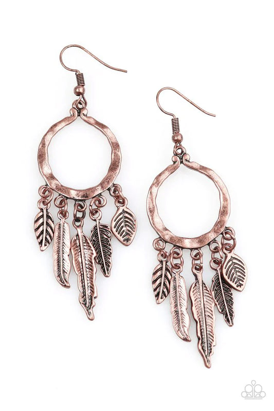 Paparazzi Earring ~ Winslow Winds - Copper