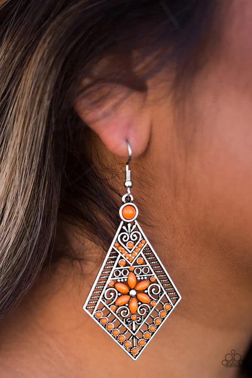 Paparazzi Earring ~ Stay Wild, Wildflower - Orange