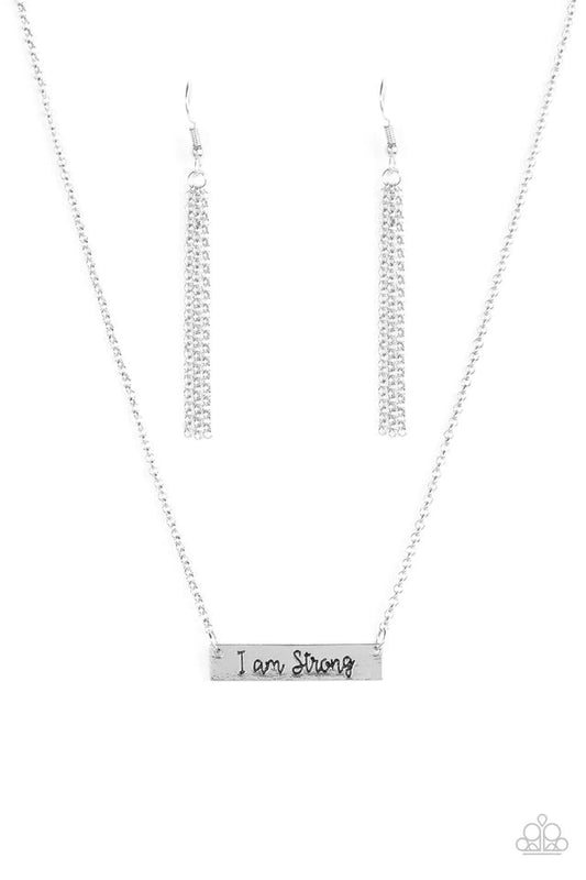 Paparazzi Necklace ~ Be Strong - Silver