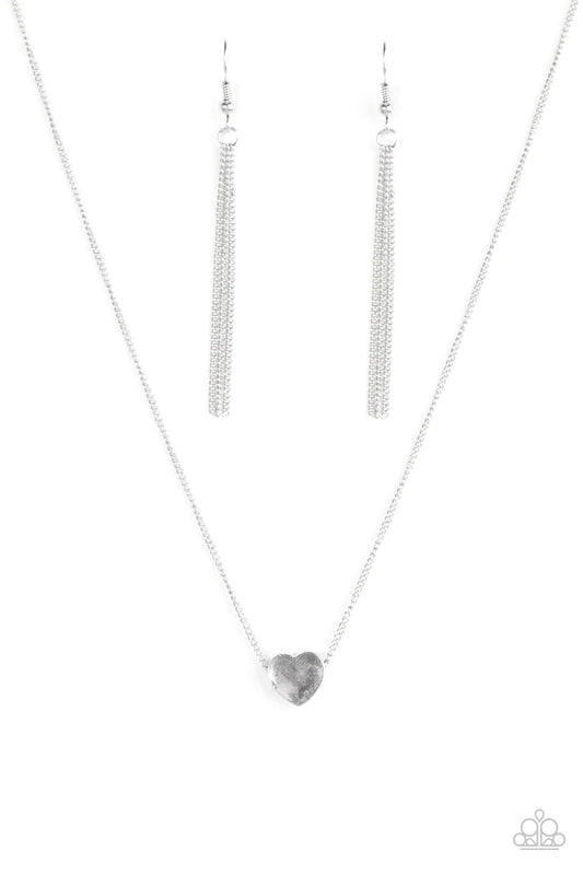 Paparazzi Necklace ~ A Simple Heart - Silver