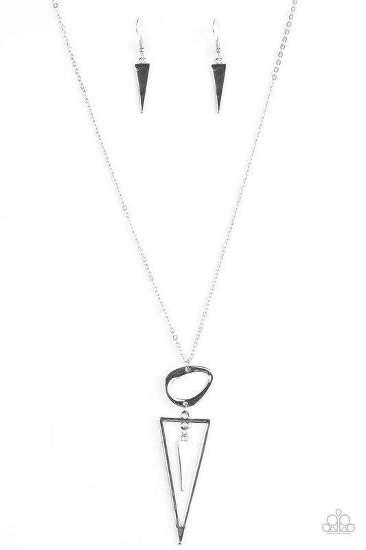 Paparazzi Necklace ~ Keep A Sharp Lookout - Silver