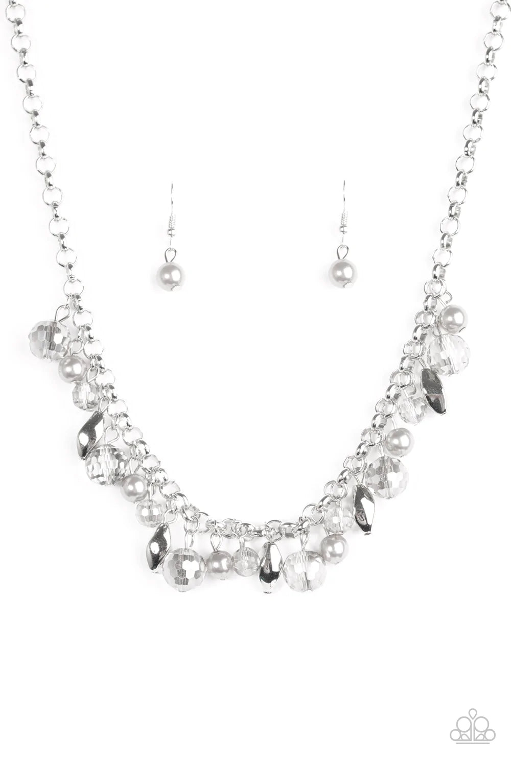 Paparazzi Necklace ~ BLING Down The Curtain - Silver