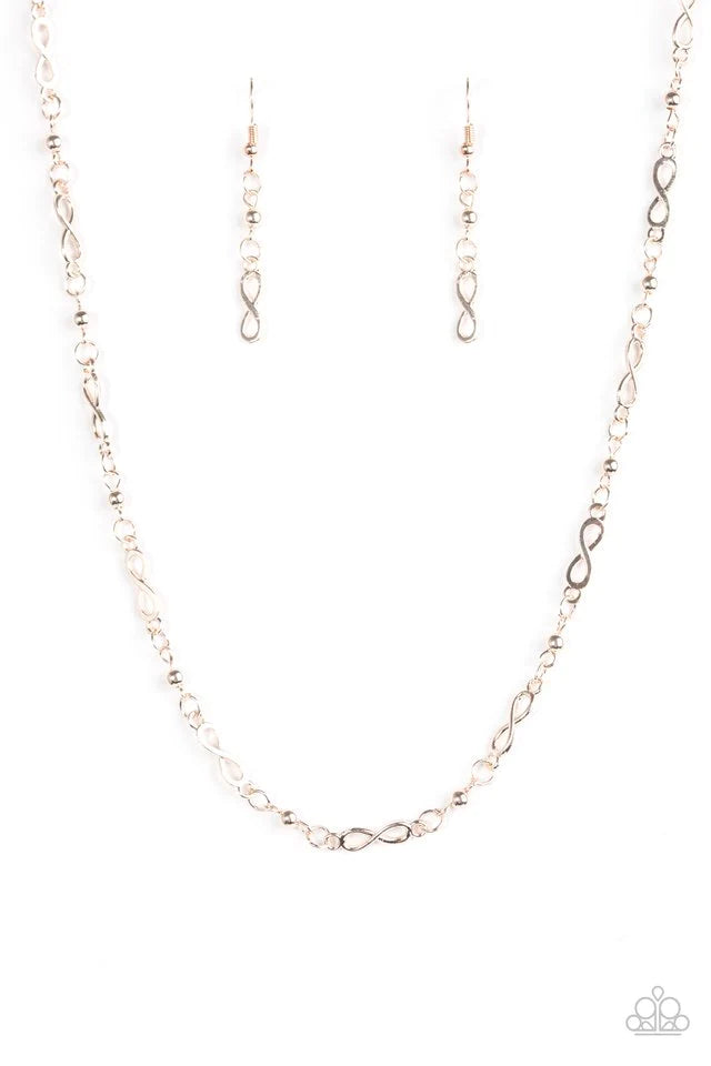 Paparazzi Necklace ~ Infinite Beauty Rose Gold Paparazzi Jewelry Online Store 0217