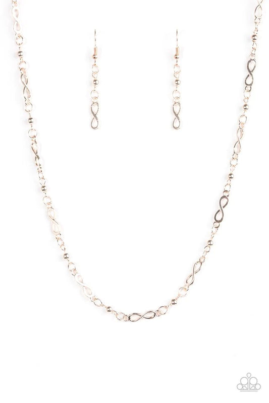 Paparazzi Necklace ~ Infinite Beauty - Rose Gold