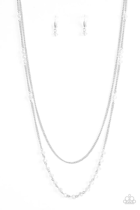 Paparazzi Necklace ~ Rich With Glitz - White