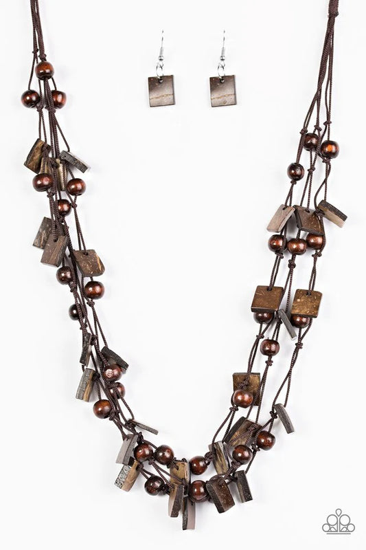 Paparazzi Necklace ~ Me, Myself, and ISLAND - Brown