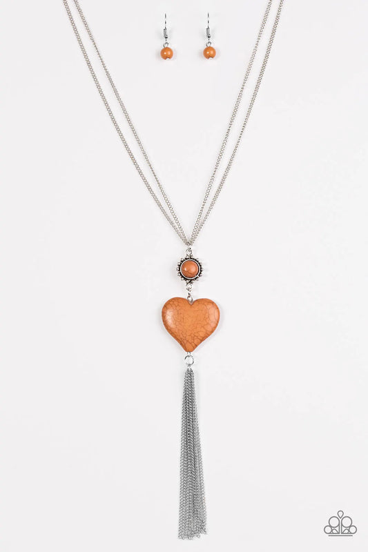 Paparazzi Necklace ~ Cold Cold Heart - Brown