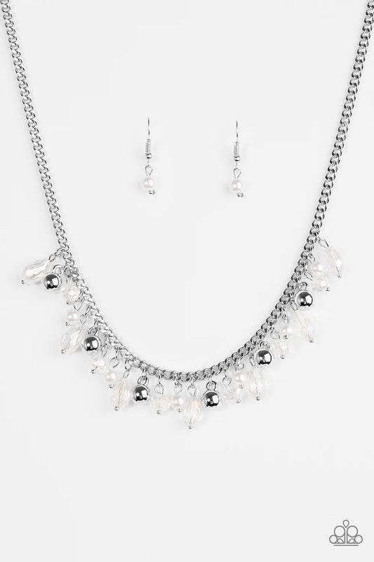 Paparazzi Necklace ~ Glammed If I Do, Glammed If I Dont - White