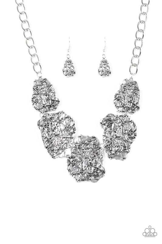 Paparazzi Necklace ~ Magnificently Meteorite - Silver