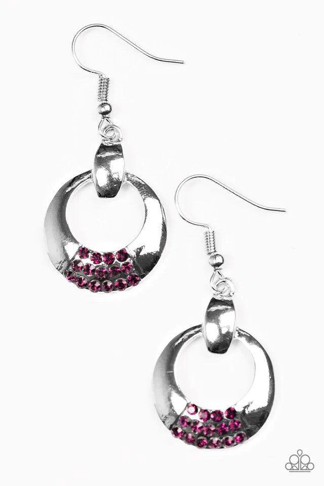 Paparazzi Earring ~ Glitter and Glam - Purple