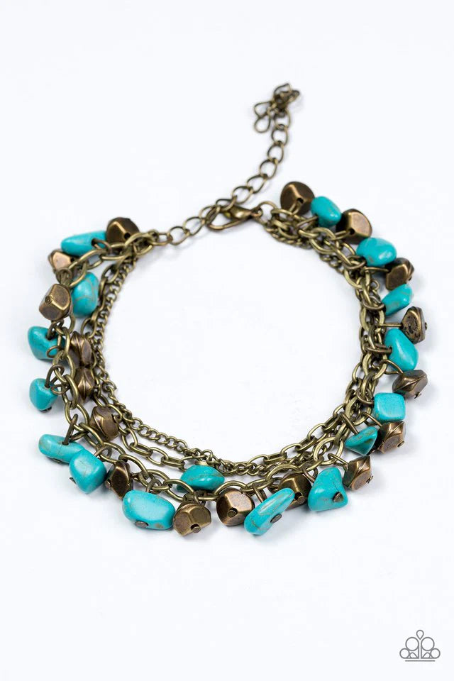 Paparazzi Bracelet ~ Colorful Cliffs - Brass