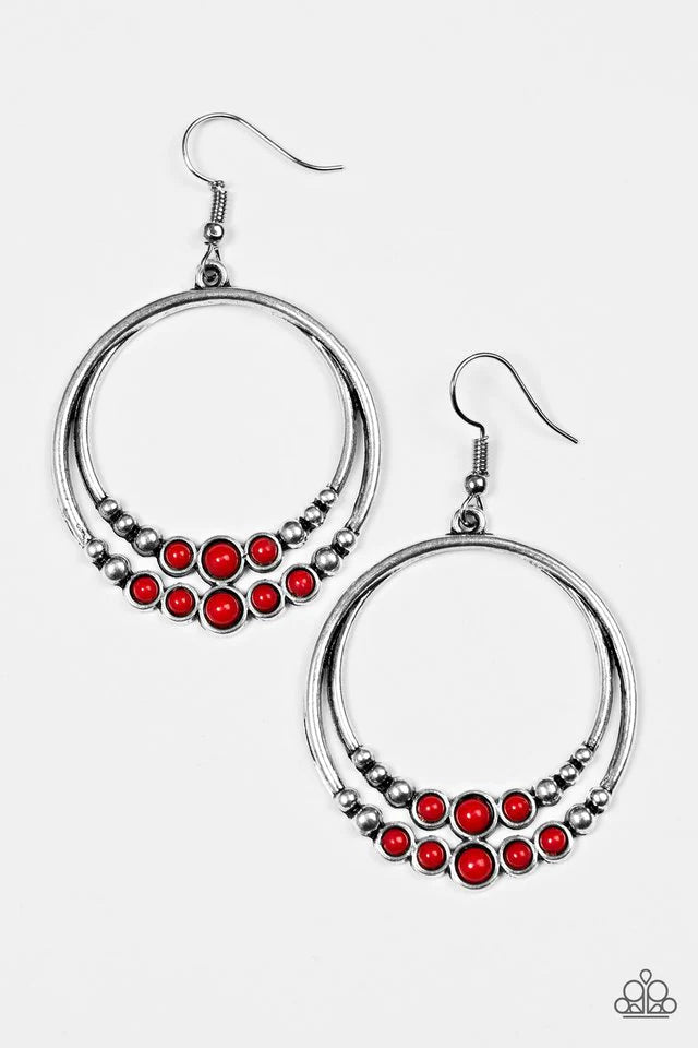 Paparazzi Earring ~ Spiraling Serenity - Red