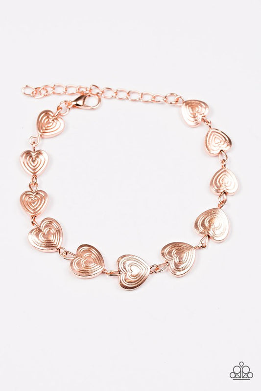 Paparazzi Bracelet ~ No HEART Feelings - Copper