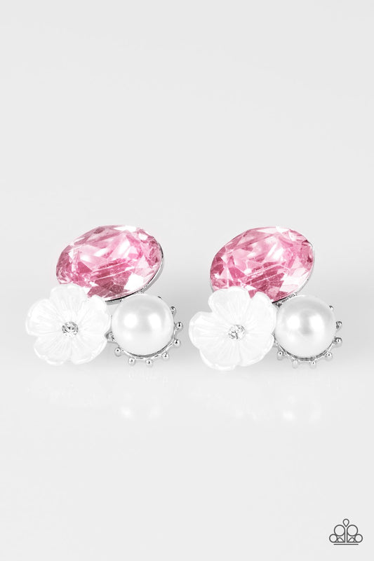 Paparazzi Earring ~ Lily Lagoon - Pink Post