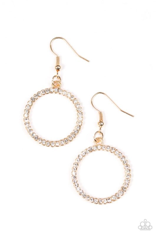 Paparazzi Earring ~ Champagne Chic - Gold