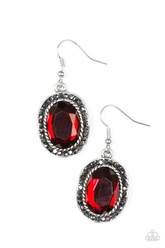 Paparazzi Earring ~ Queen Of Queens - Red