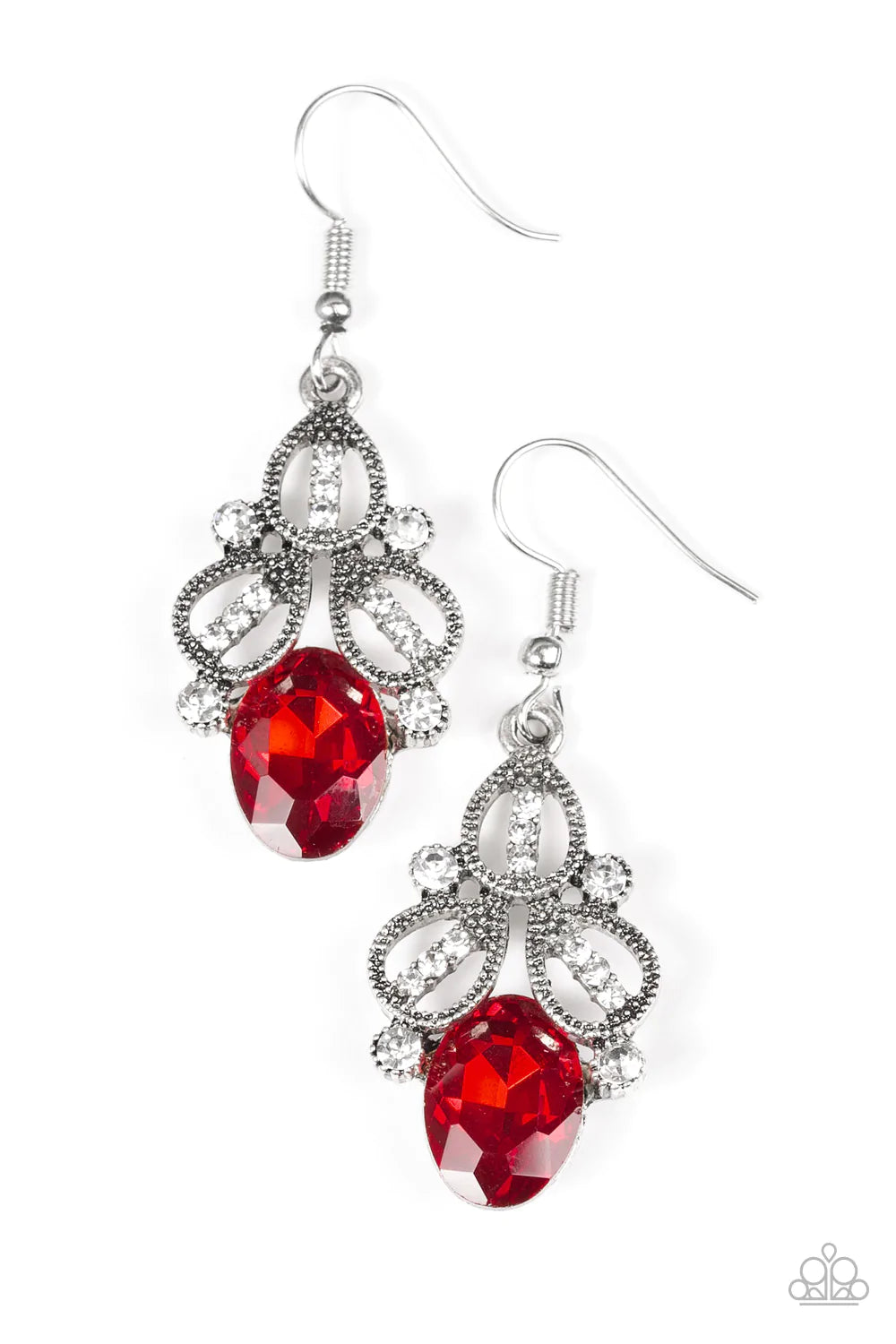 Paparazzi Earring ~ A CROWN Pleaser - Red