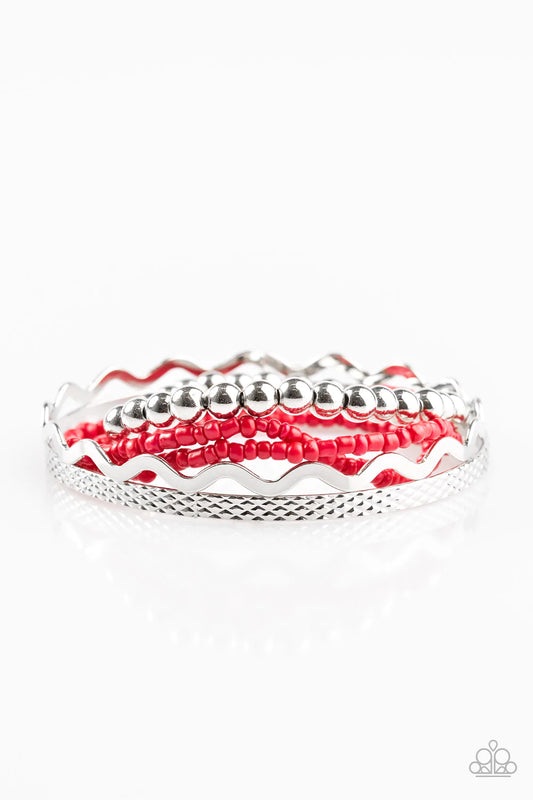 Pulsera Paparazzi ~ Estilo Amazon - Rojo