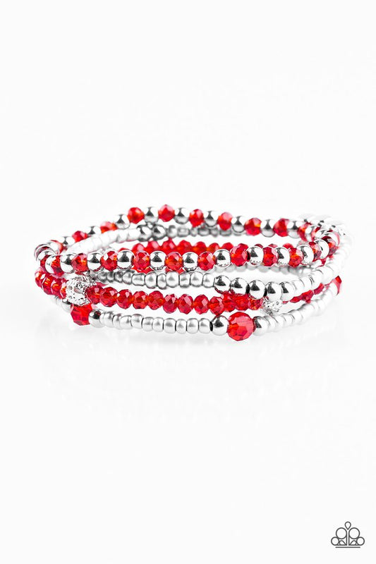 Paparazzi Bracelet ~ All Glam - Red