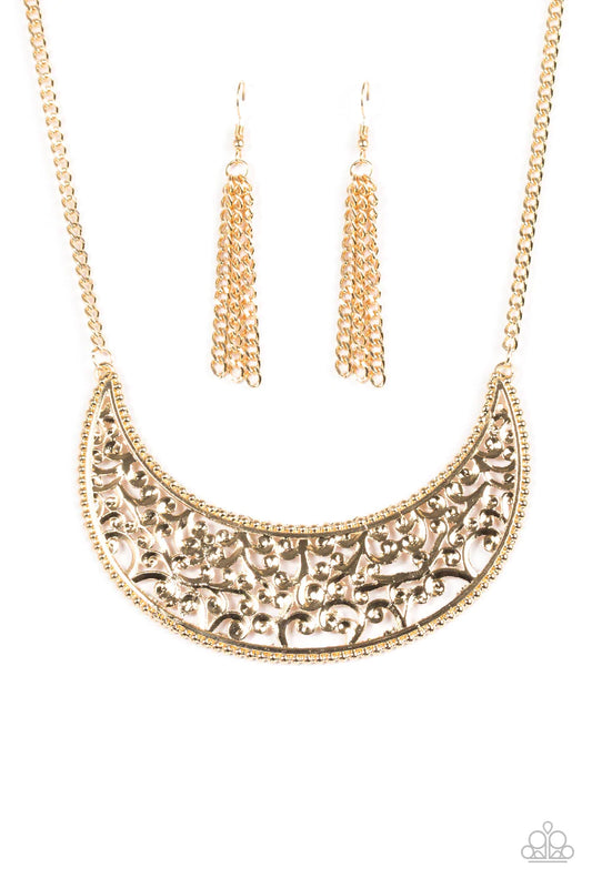 Paparazzi Necklace ~ Moroccan Moon - Gold