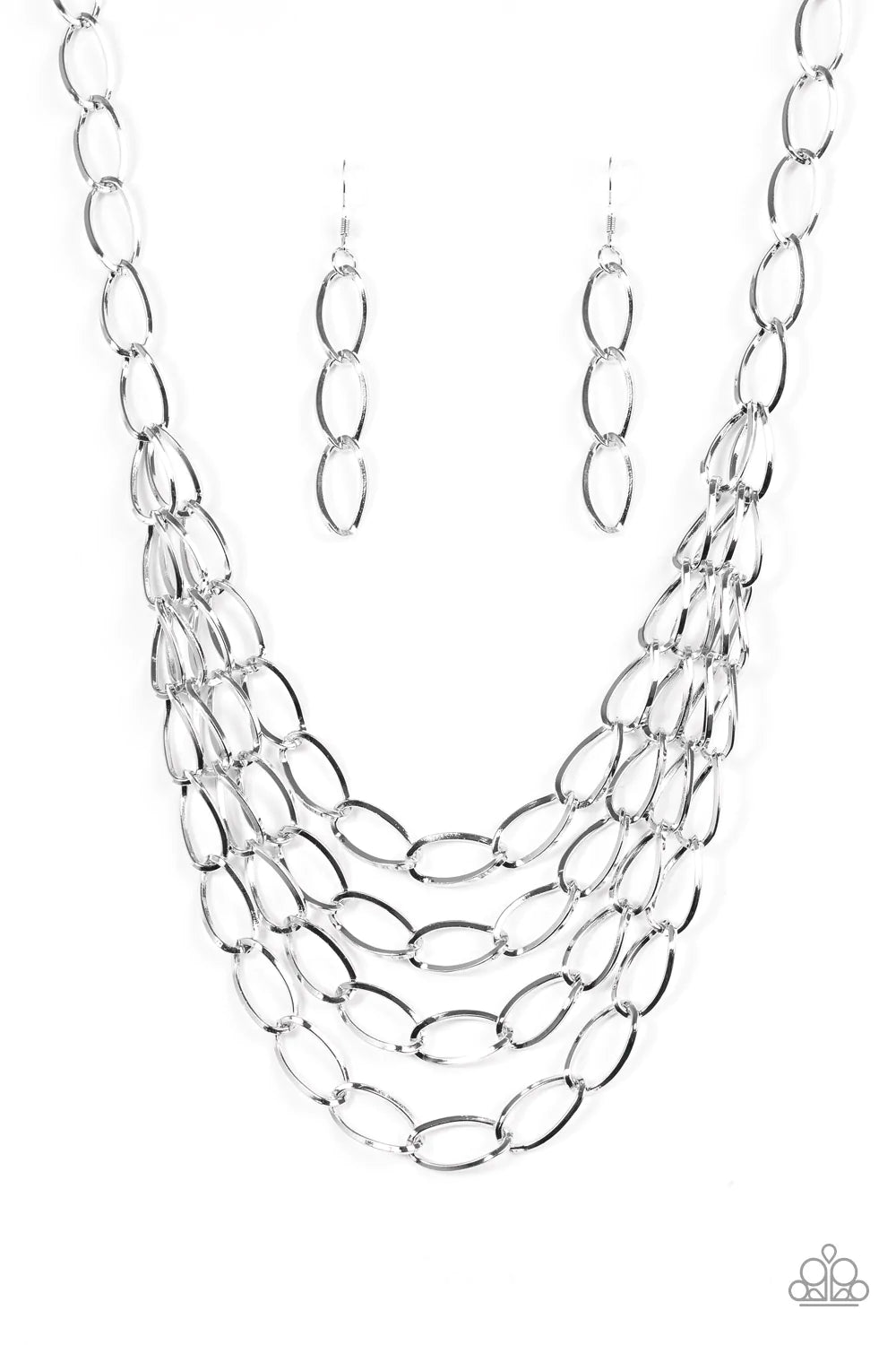 Paparazzi Necklace ~ Chain Reaction - Silver