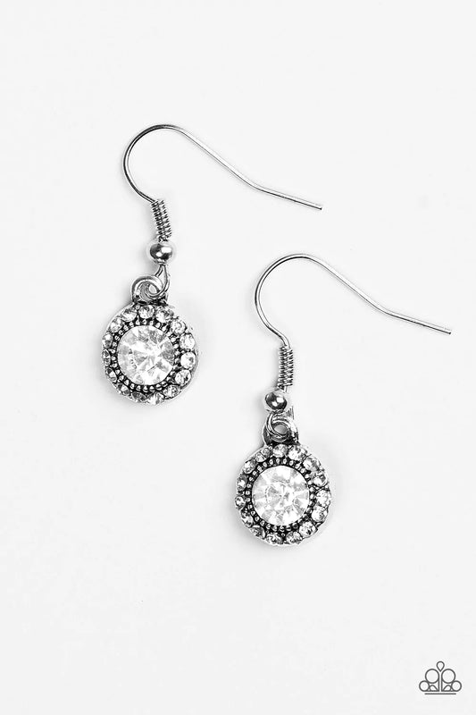 Paparazzi Earring ~ Born To BEAM Wild - White