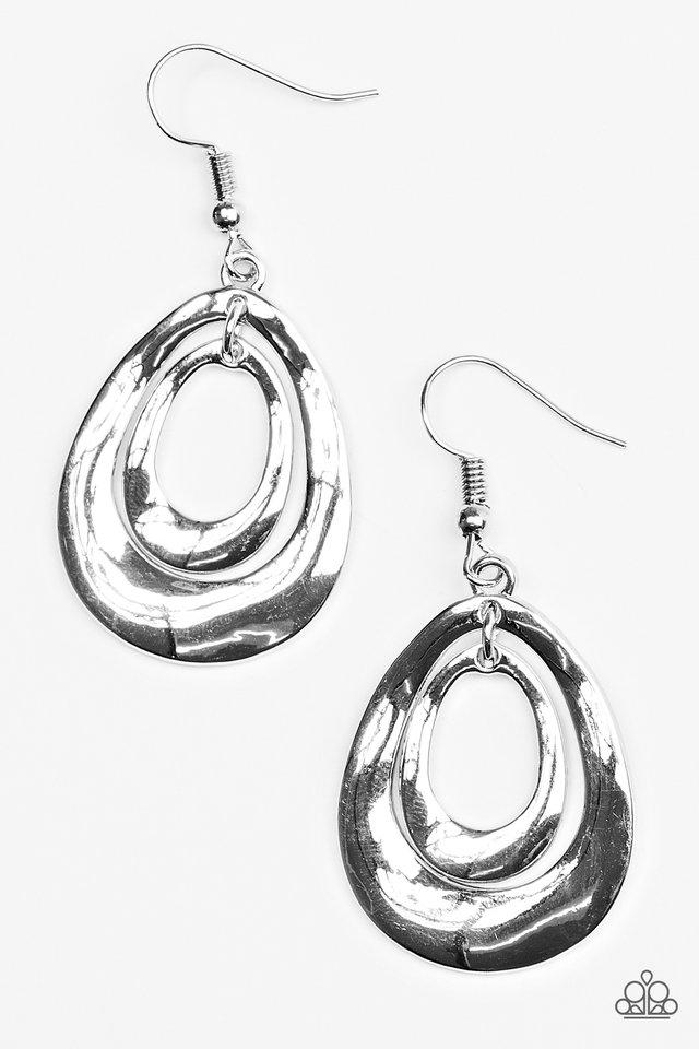 Paparazzi Earring ~ Magnificent Shine - Silver