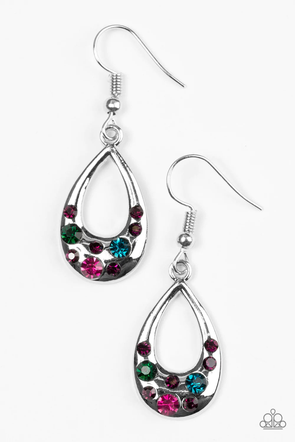 Paparazzi Earring ~ Twinkly Teardrops - Multi