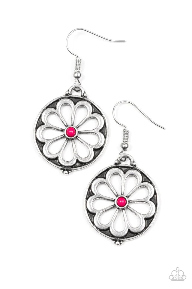 Paparazzi Earring ~ Common Daisy - Pink