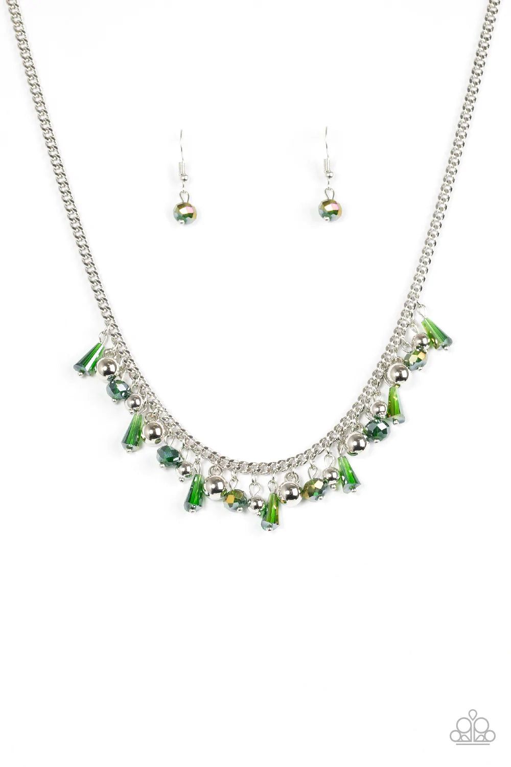 Paparazzi Necklace ~ Twinkling Treasure Trove - Green