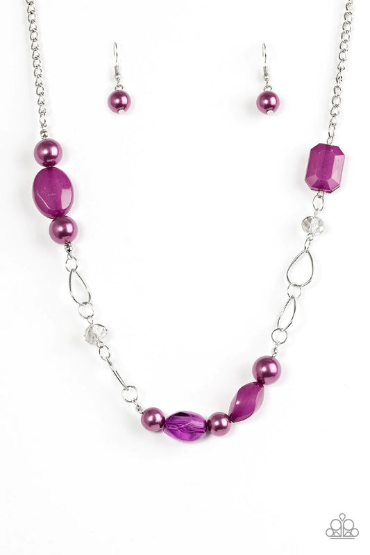 Paparazzi Necklace ~ Beam Away - Purple