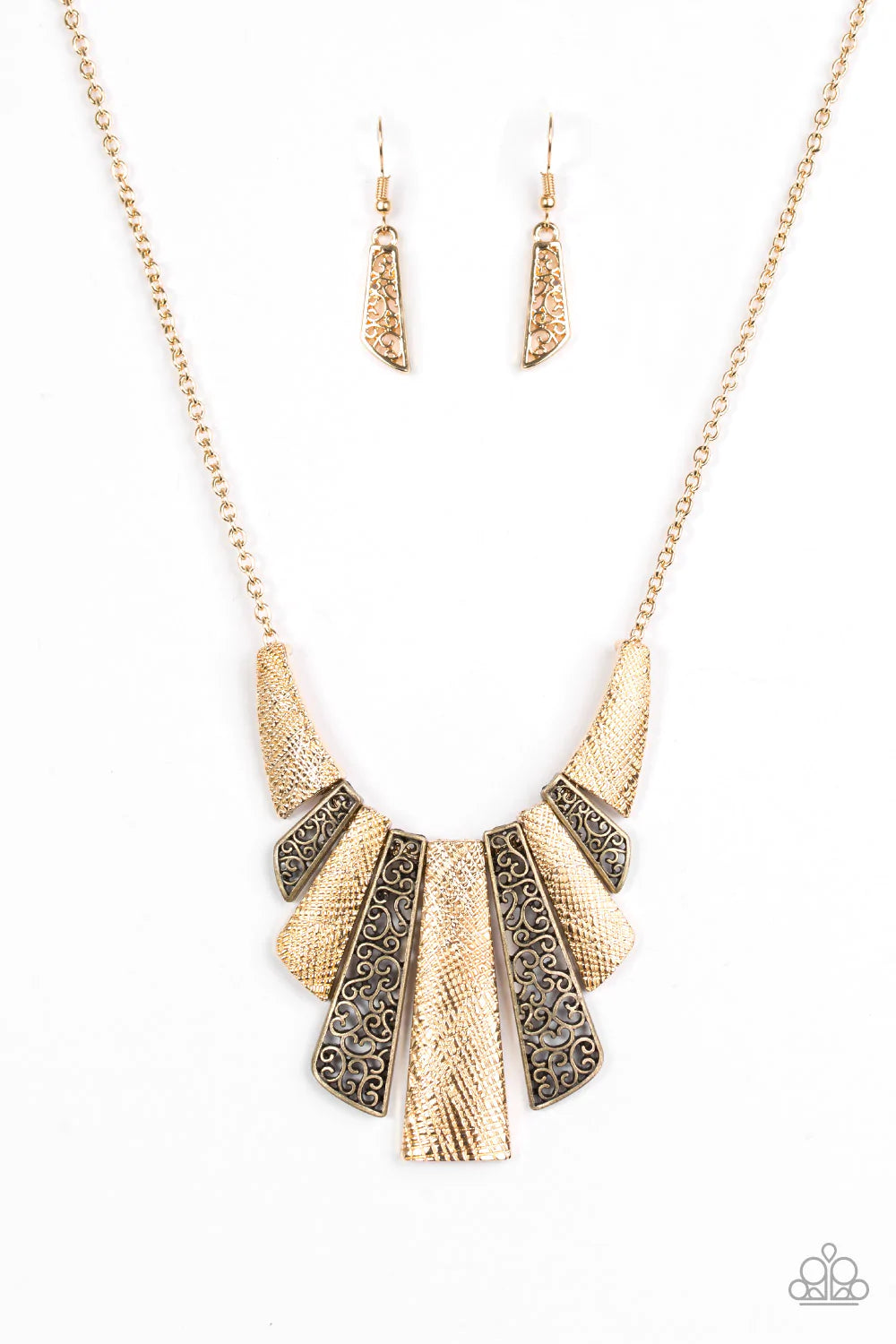 Paparazzi Necklace ~ Cave Girl Grotto - Gold