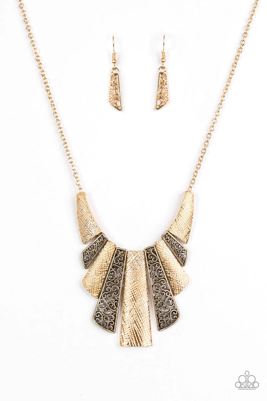 Paparazzi Necklace ~ Cave Girl Grotto - Gold