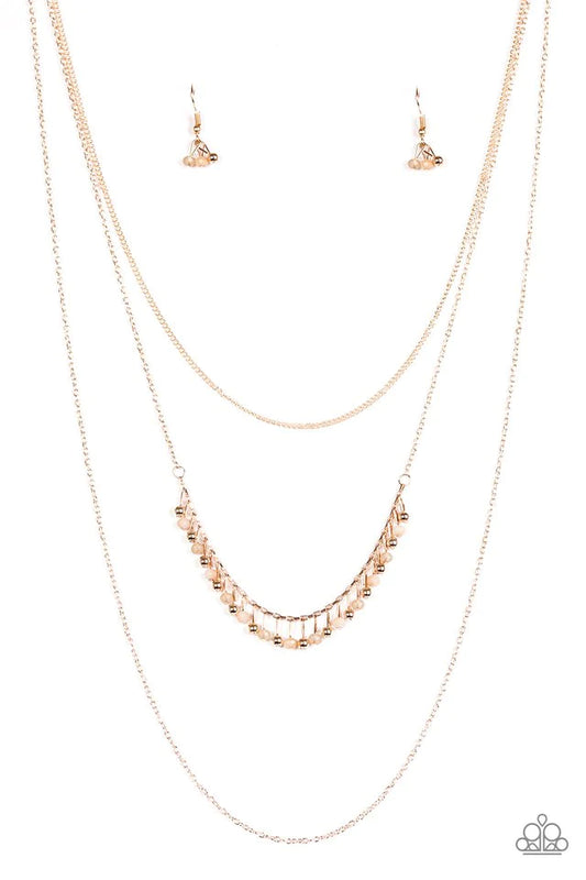 Paparazzi Necklace ~ Twinkly Troves - Rose Gold