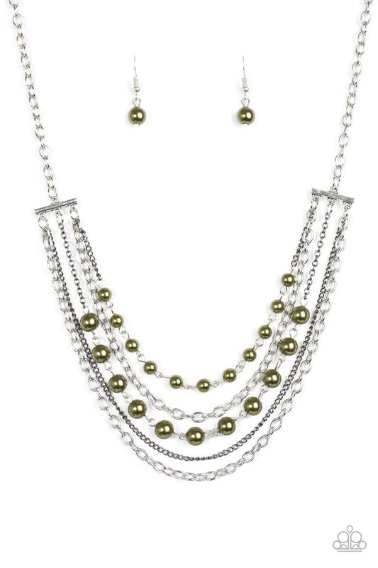 Paparazzi Necklace ~ Metro Modest - Green