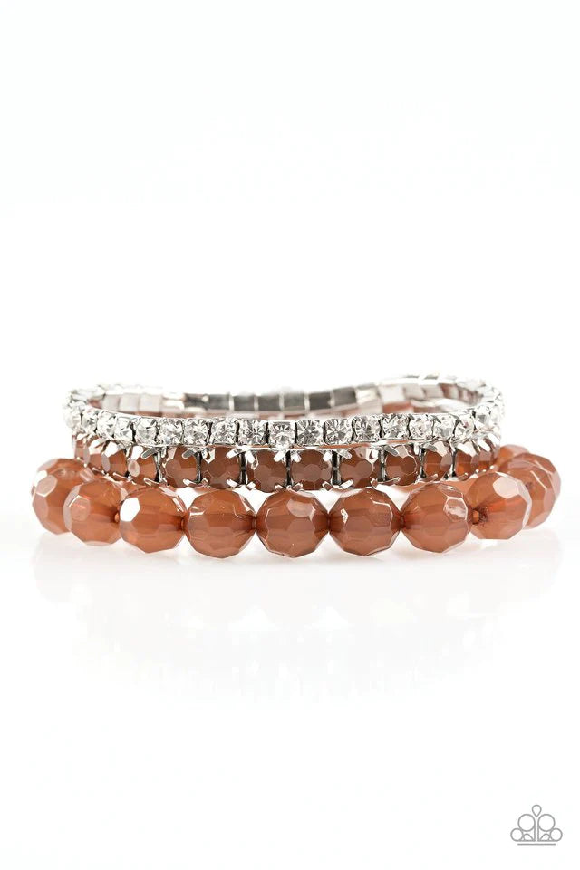 Paparazzi Bracelet ~ Beautiful Bravado - Brown