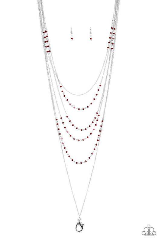 Paparazzi Necklace ~ Glitter Go-Getter - Red