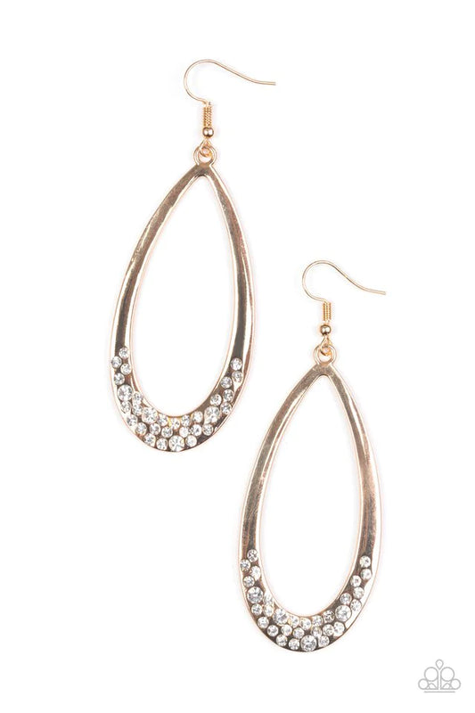 Paparazzi Earring ~ SHIMMER-Dipping - Gold