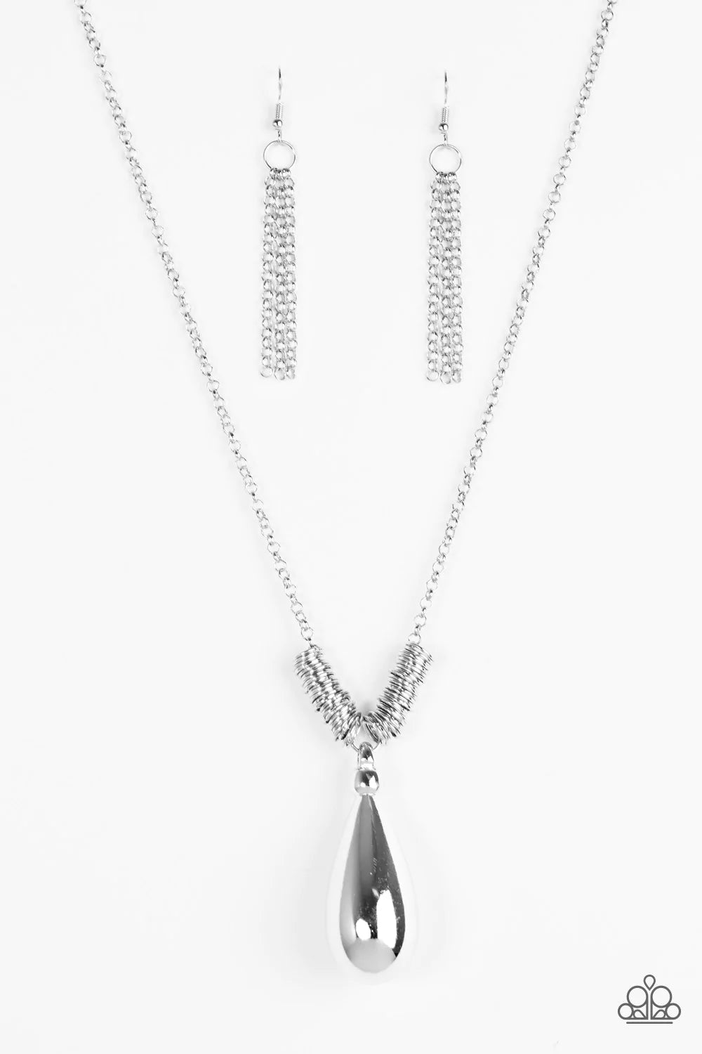 Paparazzi Necklace ~ Just A Drop - Silver