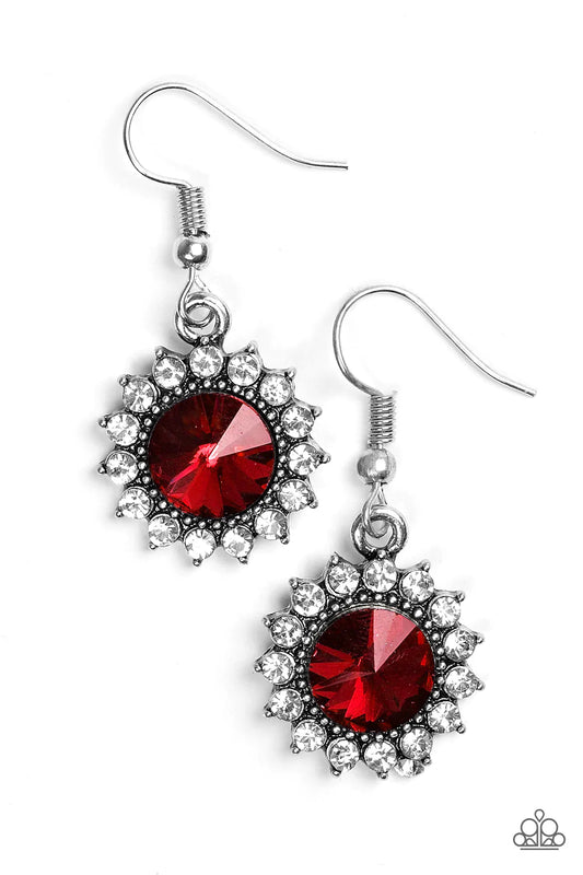 Paparazzi Earring ~ Bring In The BEAM Team - Red