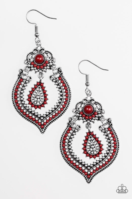 Paparazzi Earring ~ Congo Cadence - Red