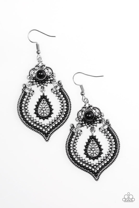 Paparazzi Earring ~ Congo Cadence - Black